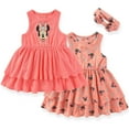 thumbnail image 1 of Disney Minnie Mouse 2 Pack Sleeveless Dress with Scrunchie (Baby Girls), Sizes 3M-9M, 1 of 7