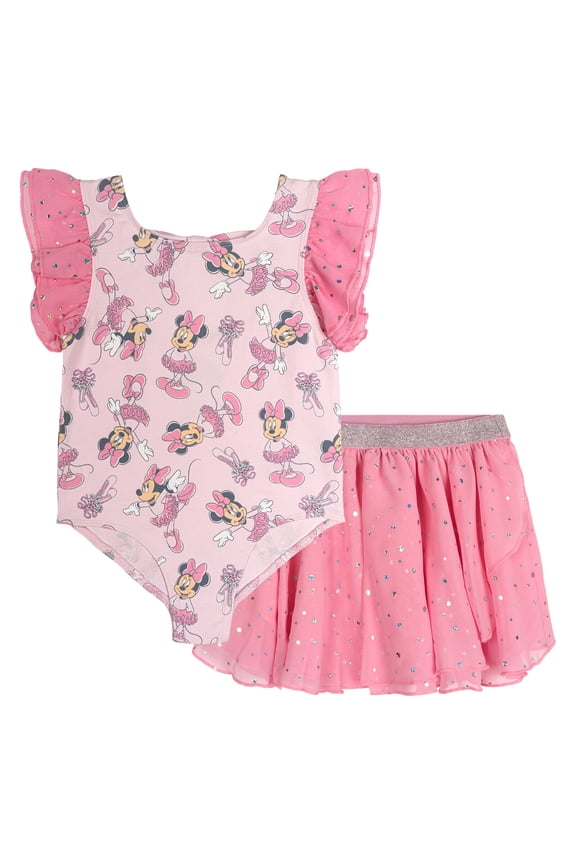 Disney Minnie Mouse 2-Piece Gymnastics Leotard and Skirt Set Pink