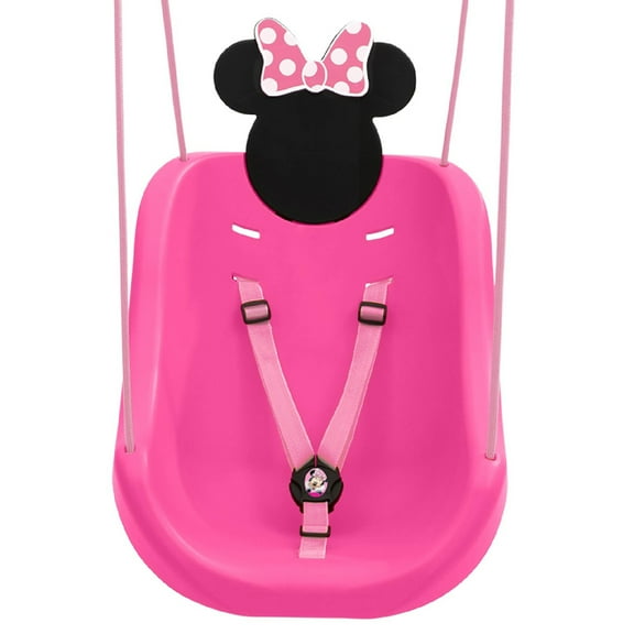 Disney Minnie Mouse 2-in-1 Outdoor Swing by Delta Children – for Babies and Toddlers – Full Bucket Seat