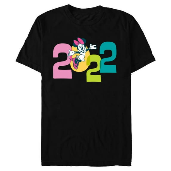 Disney Minnie Mouse 2022 New Year’s Eve - Short Sleeve Blended T-Shirt for Adults – Customized-Black