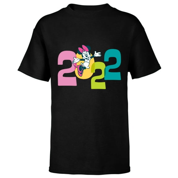 Disney Minnie Mouse 2022 New Year’s Eve - Short Sleeve T-Shirt for Kids – Customized-Black