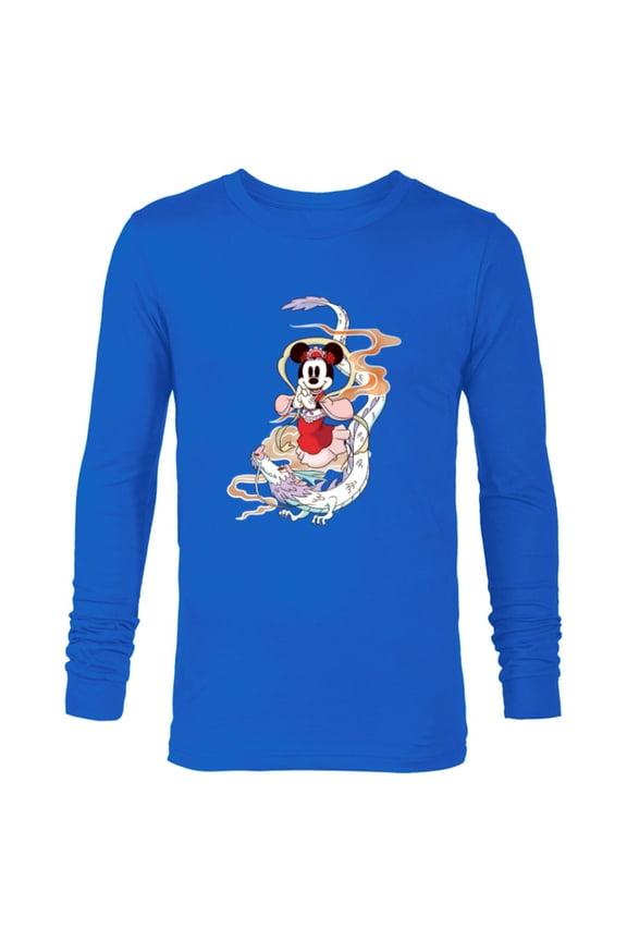 Minnie Mouse 2024 Lunar New Year of the Dragon - Long Sleeve T-Shirt for Men - Customized-Navy