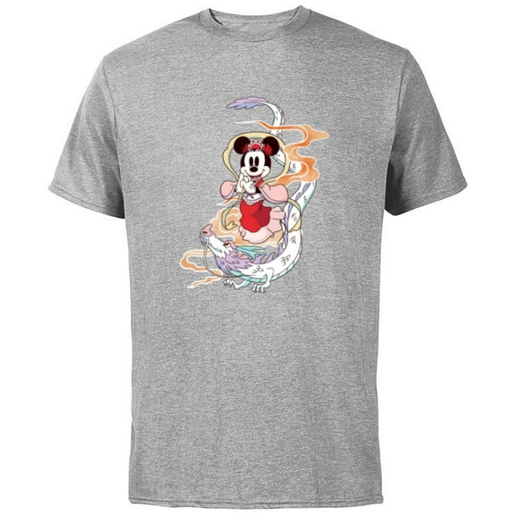 Disney Minnie Mouse 2024 Lunar New Year of the Dragon - Short Sleeve Cotton T-Shirt for Adults - Customized-Athletic Heather