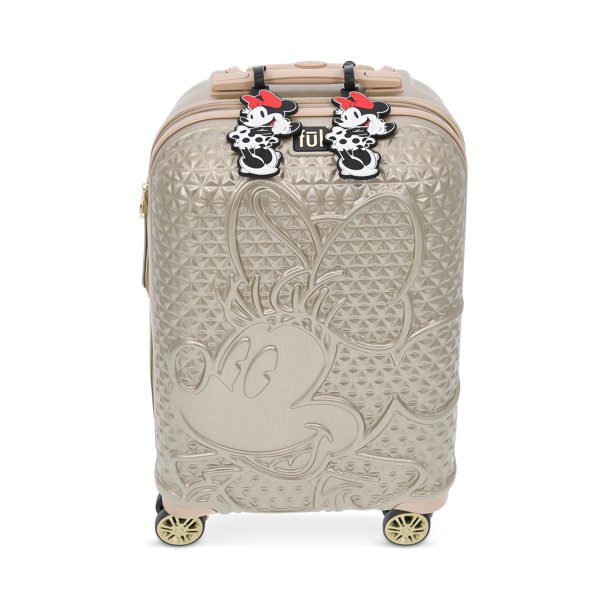 Disney Mickey Mouse 22 Inch Rolling Luggage, Textured Hardshell Carry On Suitcase with Spinner Wheels and 2 ID Tags, Rose Gold Disney Mickey Mouse 22 Inch Rolling Luggage, Textured Hardshell Carry On Suitcase with Spinner Wheels and 2 ID Tags, Rose Gold