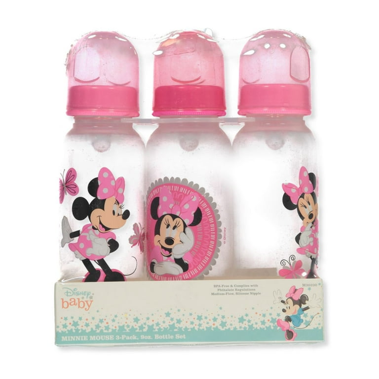  Minnie Mouse Plastic Water Bottles for Girls - Minnie Mouse  Travel Bundle with 3 Reusable Minnie Mouse Water Bottles for Home, School,  and Sports Plus Stickers, More