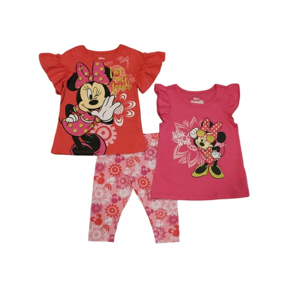 Disney Minnie Mouse 3 Piece Leggings Set (Baby, Toddler, & Little Girls)