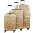 thumbnail image 1 of Disney Minnie Mouse 3 Piece Rolling Luggage Set, Textured Hardshell Suitcase with Wheels Set, 21, 25 and 29 Inch, Gold, 1 of 7