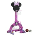 thumbnail image 1 of Disney Minnie Mouse 4-in-1 Sports Center – Adjustable Basketball Hoop, Soccer/Hockey Net & Golf, Pink, 1 of 11