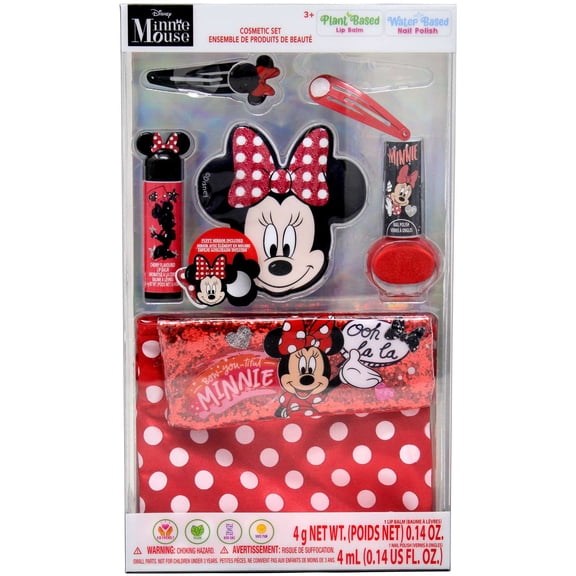 Disney Minnie Mouse 6 PC Cosmetic Set Plant Based Lip Balm and water based NAIL polish