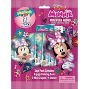Disney Minnie Mouse 8 Count Mini Play Pack with Small Coloring Book and Crayons, Paper Party Favors