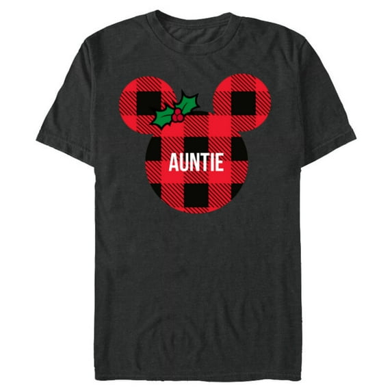 Disney Minnie Mouse AUNTIE Holiday Family - Short Sleeve Blended T-Shirt for Adults - Customized-Dark Heather