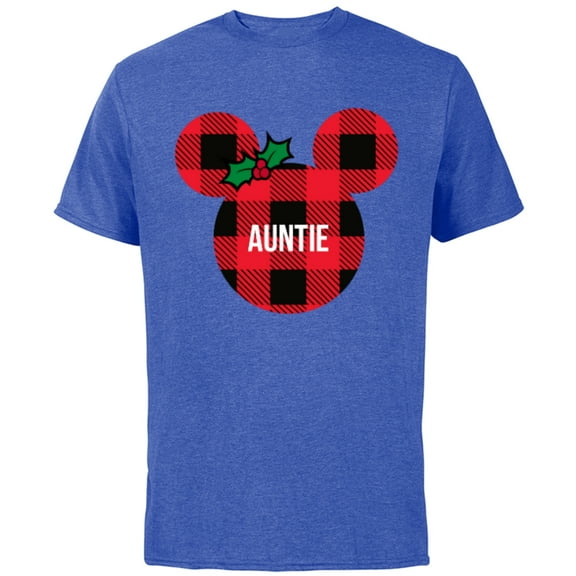 Disney Minnie Mouse AUNTIE Holiday Family - Short Sleeve Cotton T-Shirt for Adults - Customized-Royal Heather