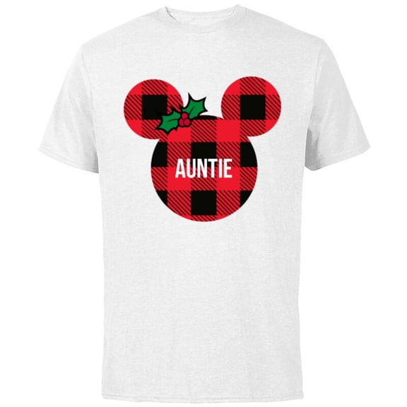 Disney Minnie Mouse AUNTIE Holiday Family - Short Sleeve Cotton T-Shirt for Adults - Customized-White