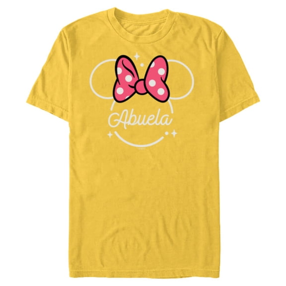 Disney Minnie Mouse Abuela Head Icon Magic Día de la Madre - Short Sleeve Blended T-Shirt for Adults - Customized-Yellow