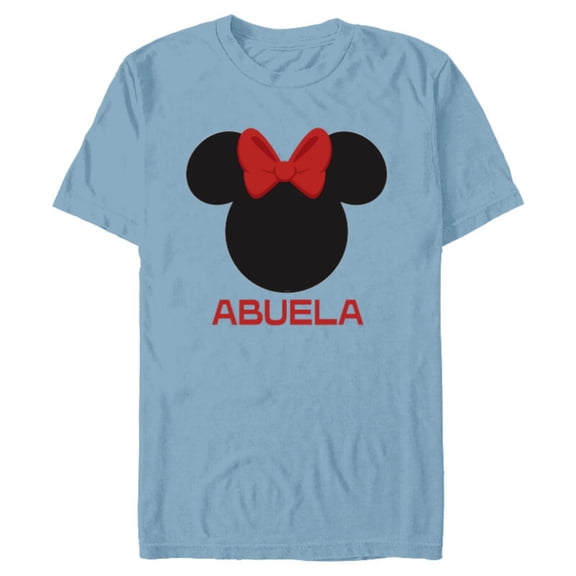 Disney Minnie Mouse Abuela Red Bow Family Día de la Madre - Short Sleeve Blended T-Shirt for Adults - Customized-Ocean Blue