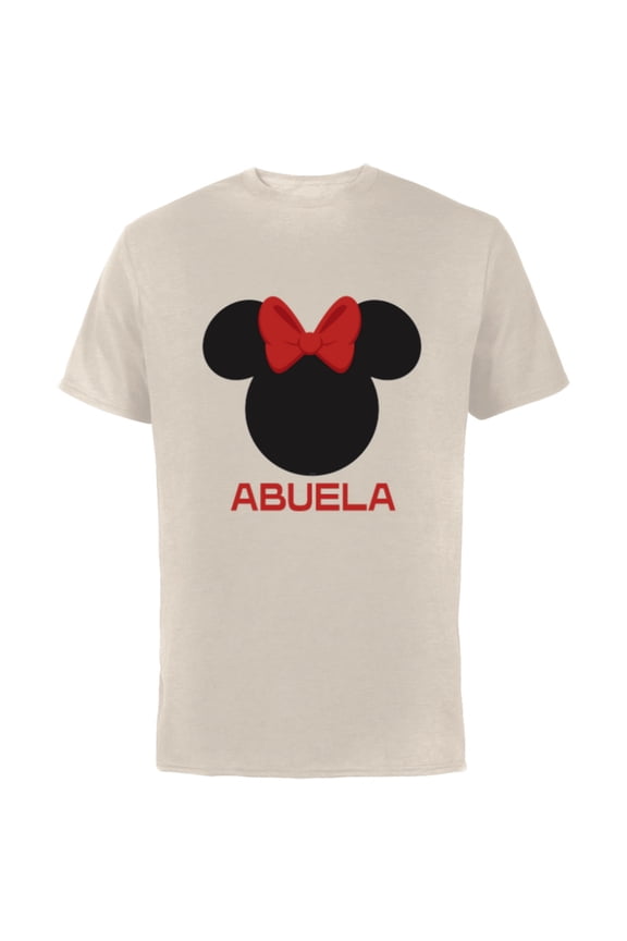 Minnie Mouse Abuela Red Bow Family Día de la Madre - Short Sleeve Cotton T-Shirt for Adults - Customized-Natural