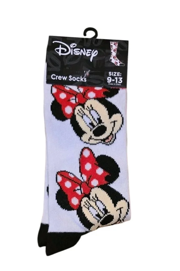 Disney Minnie Mouse Adult Novelty Crew Socks Womens Size 9-13