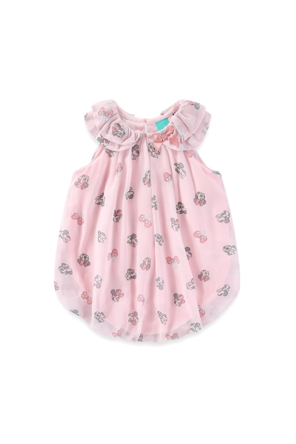 Minnie Mouse All Over Print Chiffon Bubble Romper (Baby Girls), Sizes 3M-9M