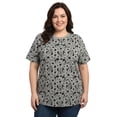 thumbnail image 1 of Disney Women's Plus Size Minnie Mouse T-Shirt Gray Tee Hearts All-Over Print, 1 of 6