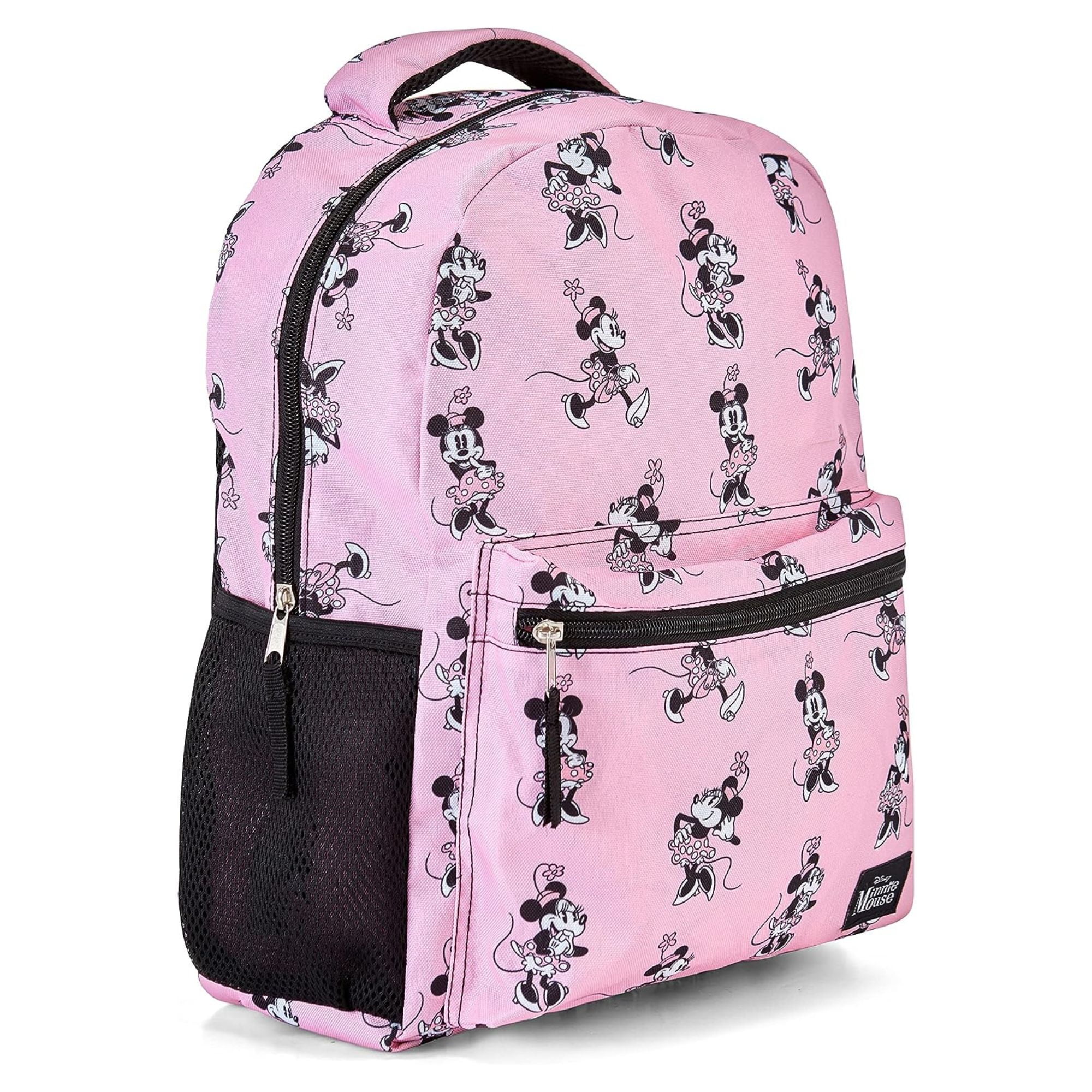 Disney Minnie Mouse Allover Girls Backpack For Kids & Adults Light