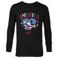 thumbnail image 1 of Disney Minnie Mouse America Retro Vintage Hearts 4th of July- Long Sleeve T-Shirt for Men - Customized-Black, 1 of 5