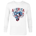 thumbnail image 1 of Disney Minnie Mouse America Retro Vintage Hearts 4th of July- Long Sleeve T-Shirt for Men - Customized-White, 1 of 5