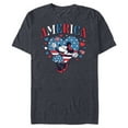 thumbnail image 1 of Disney Minnie Mouse America Retro Vintage Hearts 4th of July- Short Sleeve Blended T-Shirt for Adults - Customized-Navy Heather, 1 of 5