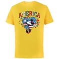 thumbnail image 1 of Disney Minnie Mouse America Retro Vintage Hearts 4th of July- Short Sleeve Cotton T-Shirt for Adults - Customized-Yellow, 1 of 5