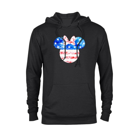Disney Minnie Mouse American Flag Tie Dye - Pullover Hoodie for Adults - Customized-Black