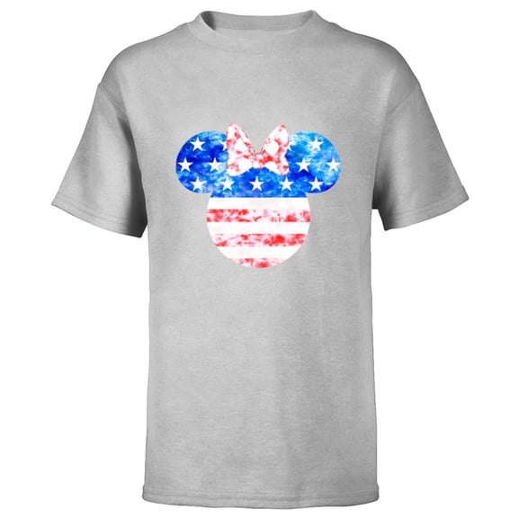 Disney Minnie Mouse American Flag Tie Dye - Short Sleeve T-Shirt for Kids - Customized-Athletic Heather