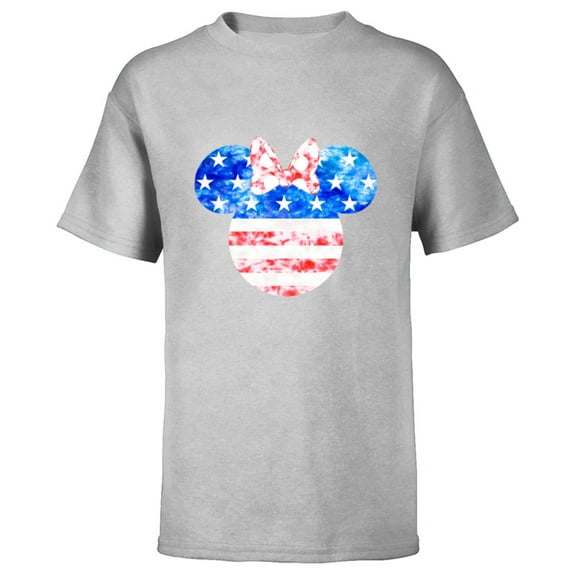 Disney Minnie Mouse American Flag Tie Dye - Short Sleeve T-Shirt for Kids - Customized-Athletic Heather