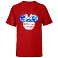 thumbnail image 1 of Disney Minnie Mouse American Flag Tie Dye - Short Sleeve T-Shirt for Kids - Customized-Red, 1 of 5