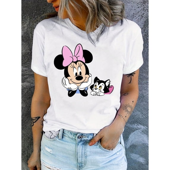 Disney Minnie Mouse And Cat T-Shirt
