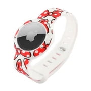 Disney Minnie Mouse Apple AirTag Wristband for Girls, Red Silicone Bracelet