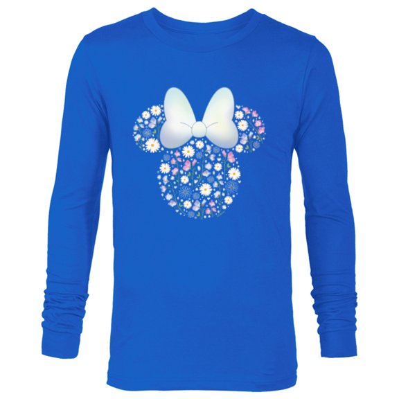 Disney Minnie Mouse April Birth Month Birthstone & Flowers - Long Sleeve T-Shirt for Men - Customized-Navy