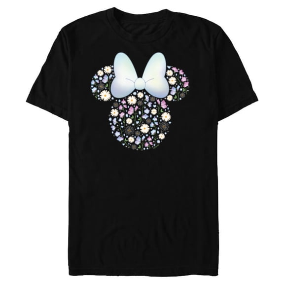 Disney Minnie Mouse April Birth Month Birthstone & Flowers - Short Sleeve Blended T-Shirt for Adults - Customized-Black