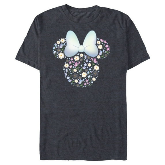Disney Minnie Mouse April Birth Month Birthstone & Flowers - Short Sleeve Blended T-Shirt for Adults - Customized-Navy Heather