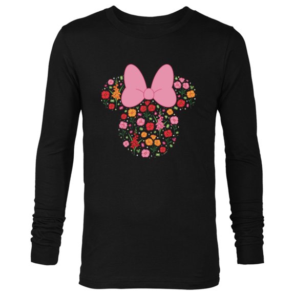 Disney Minnie Mouse August Birth Month Birthstone & Flowers - Long Sleeve T-Shirt for Men - Customized-Black