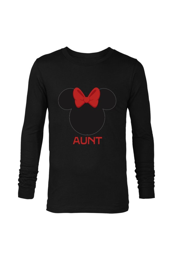 Minnie Mouse Aunt Family Red Bow Family Mother’s Day - Long Sleeve T-Shirt for Men - Customized-Black