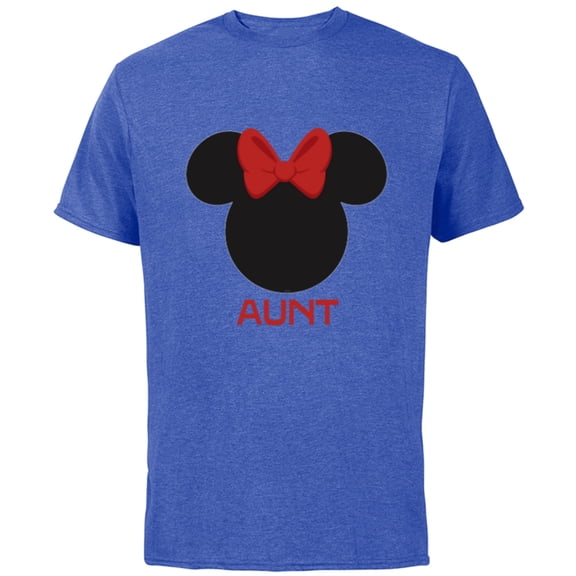 Disney Minnie Mouse Aunt Family Red Bow Family Mother’s Day - Short Sleeve Cotton T-Shirt for Adults - Customized-Royal Heather