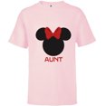 thumbnail image 1 of Disney Minnie Mouse Aunt Family Red Bow Family Mother’s Day - Short Sleeve T-Shirt for Kids - Customized-Soft Pink, 1 of 5