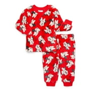 JURASSIC WORLD Disney Minnie Mouse Baby All Over Print Plush Pajama Set, 2-Piece, Sizes 0/3 Months-24 Months