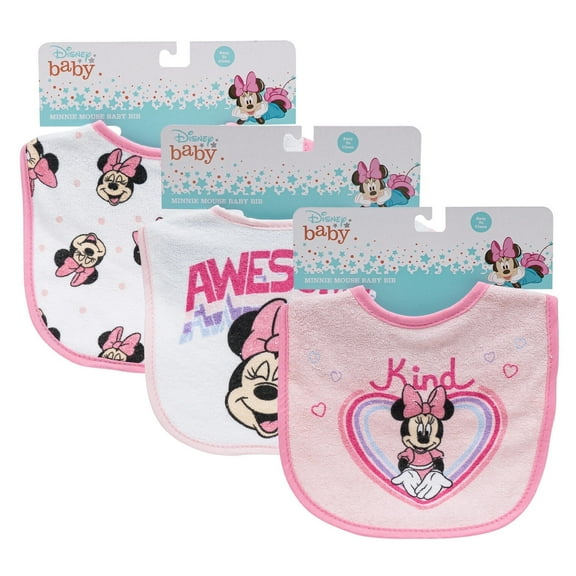 Disney Minnie Mouse Baby Bibs, 3 Pieces
