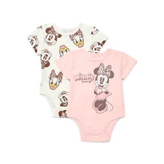 Mini Mouseing Disney Minnie Mouse Baby Boys or Girls Graphic One-Piece Bodysuits, 2 ...