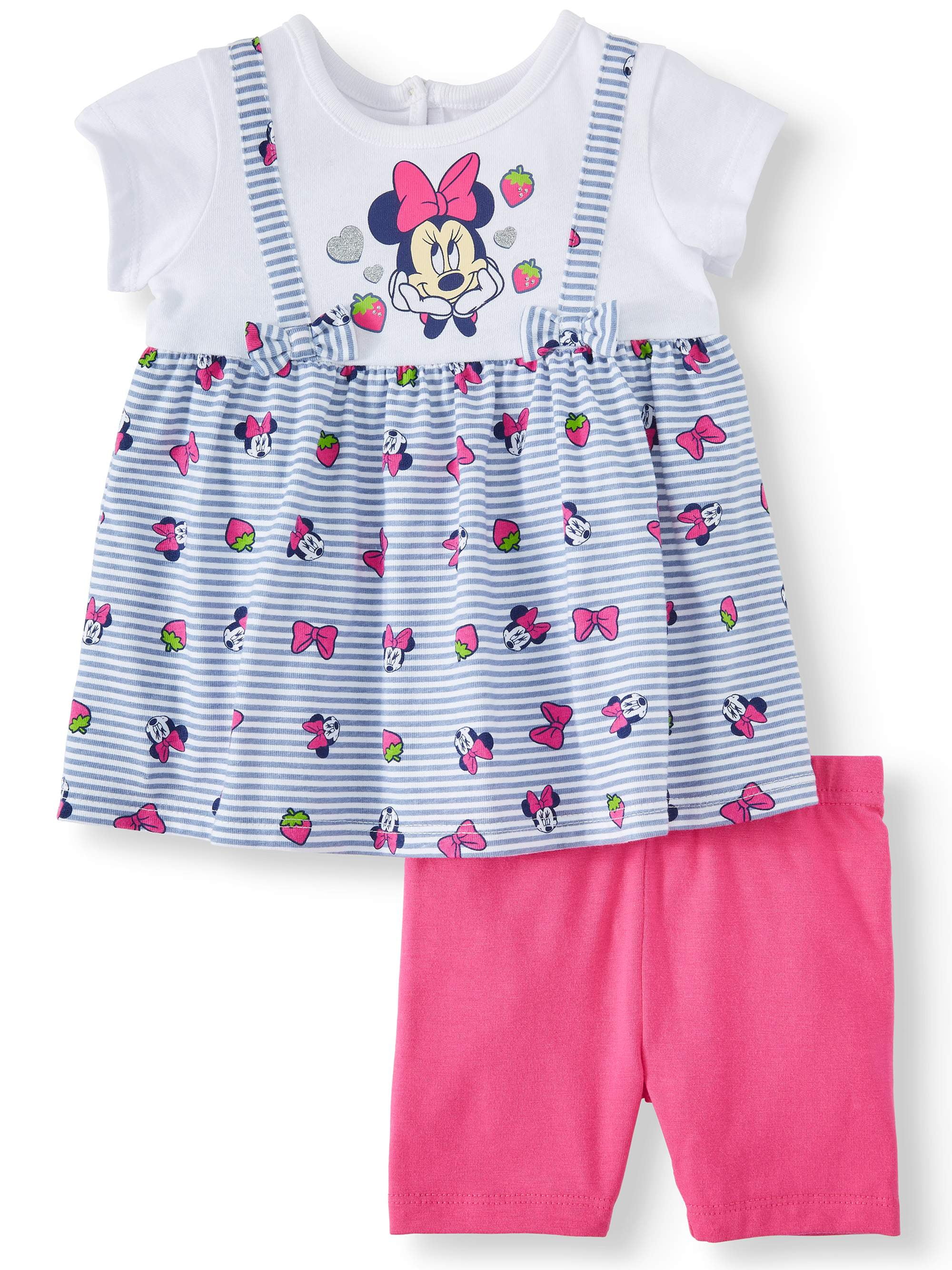 Disney Minnie Mouse Baby Girl Jumper and Short Set, 2Piece Set