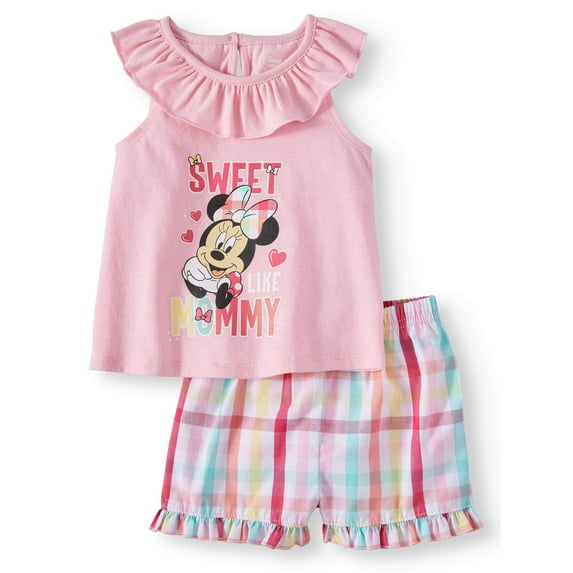 Disney Minnie Mouse Baby Girl Tee and Short, 2-Piece set