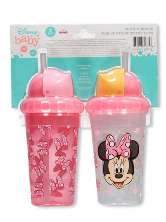 Disney Minnie Mouse Baby Girls' 2-Pack Pop-Up Straw Sipper Cups - pink, one size