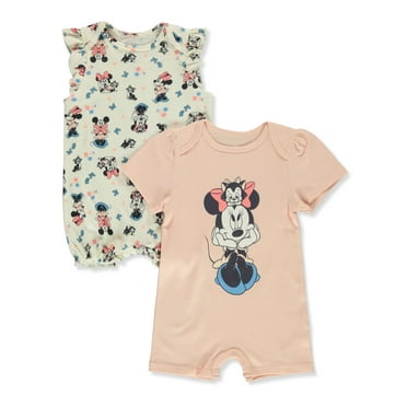 Disney Minnie Mouse Baby Girls' 2-Pack Rompers - multi, 12 months (Infant)