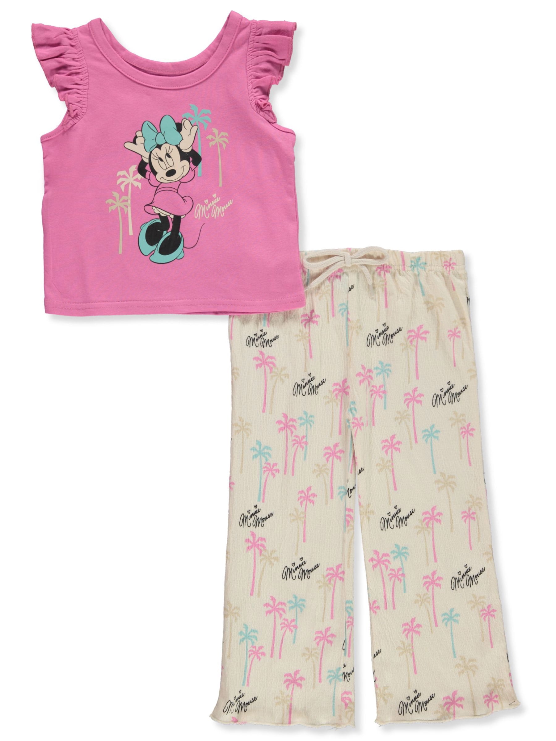 Disney Minnie Mouse Baby Girls 2 Piece Leggings Set Outfit pink multi 12 months Infant Walmart