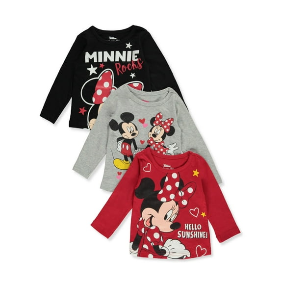 Disney Minnie Mouse Baby Girls' 3-Pack T-Shirts - multi, 12 months (Infant)